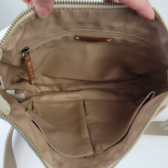 The Sak Leather Crossbody Bag With Adjustable Strap & Zip Closure Stone & Blush - Picture 7 of 15